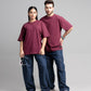Women Boxy Fit Cotton T-Shirt - Maroon