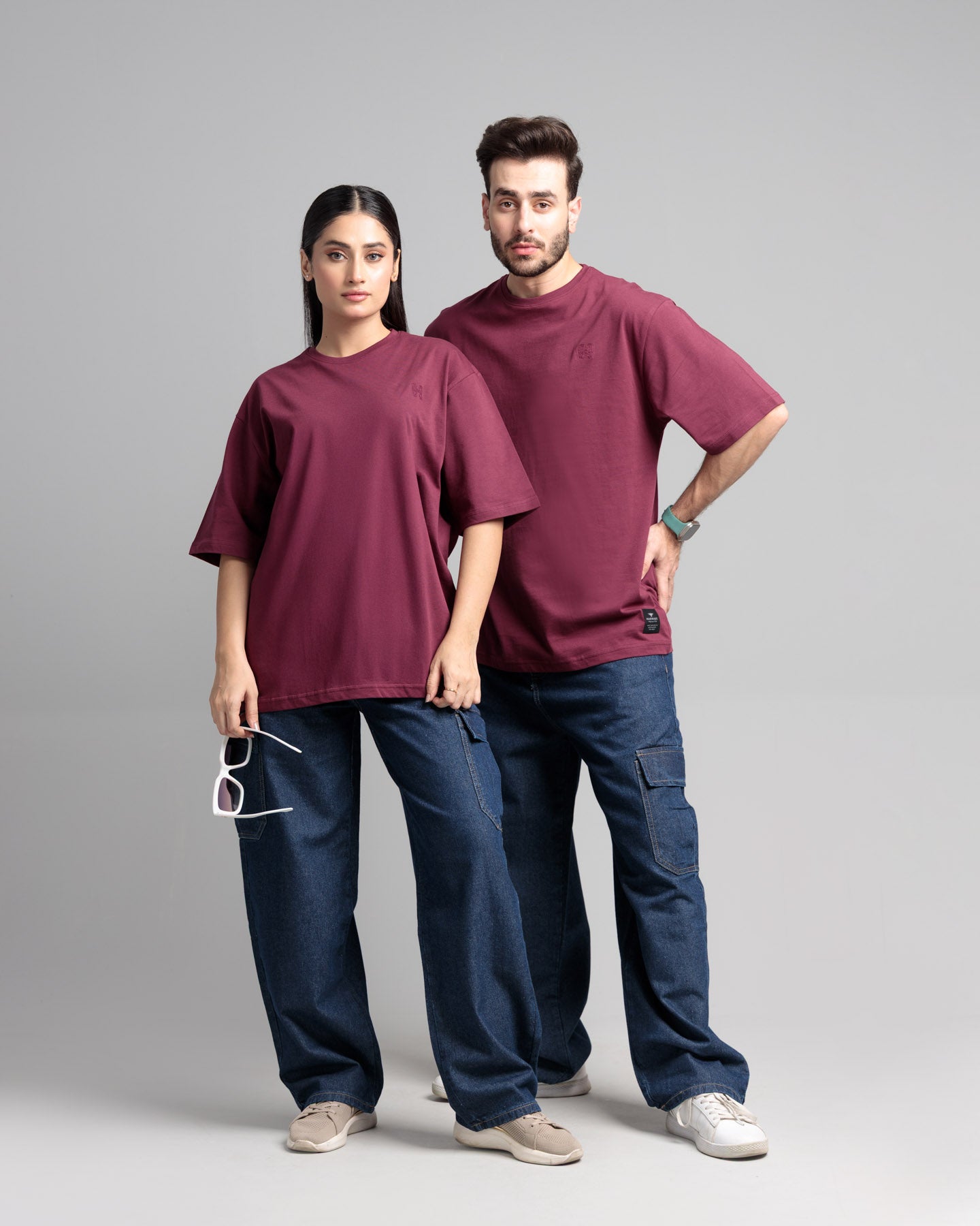 Women Boxy Fit Cotton T-Shirt - Maroon