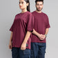 Women Boxy Fit Cotton T-Shirt - Maroon