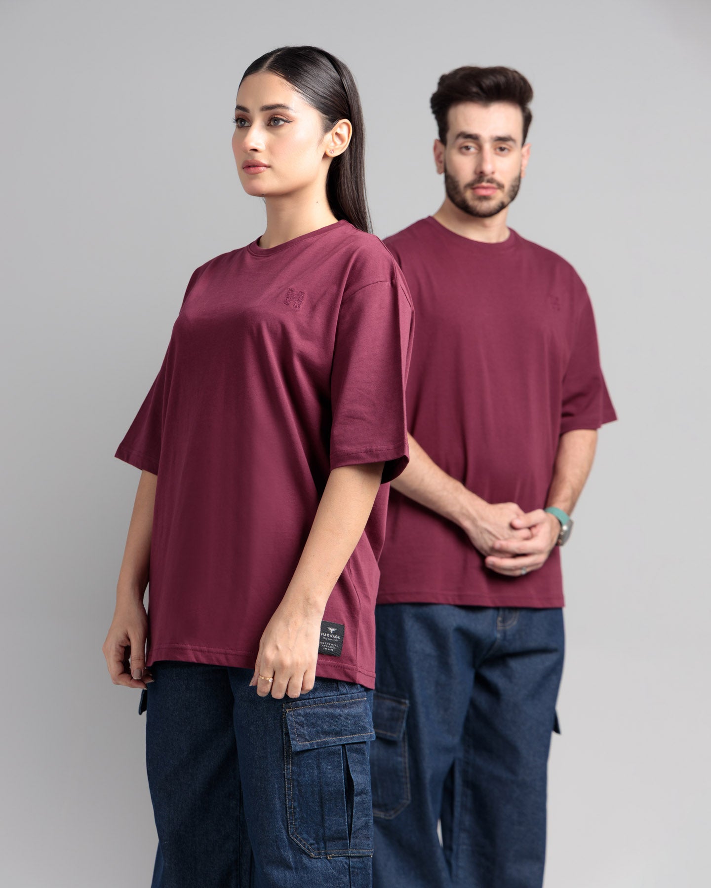 Women Boxy Fit Cotton T-Shirt - Maroon