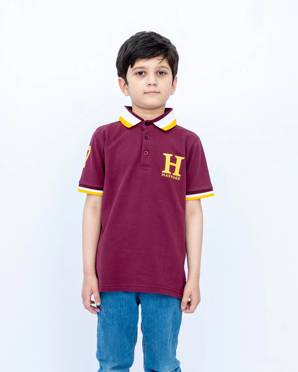 Boys Regular Fit Polo – Maroon
