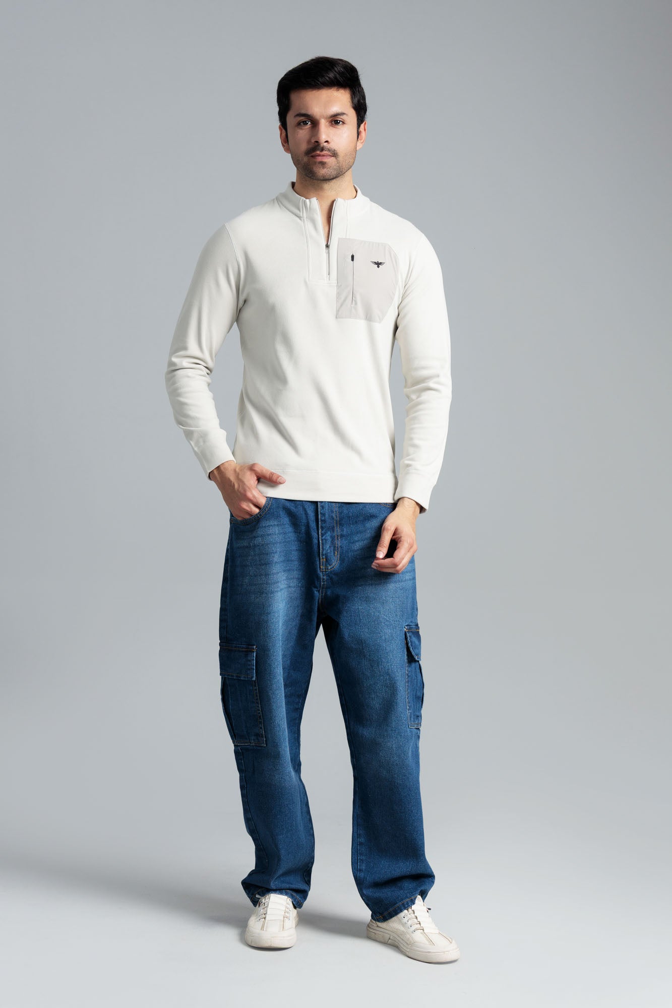 Men’s Fleece Sweatshirt - Off-White