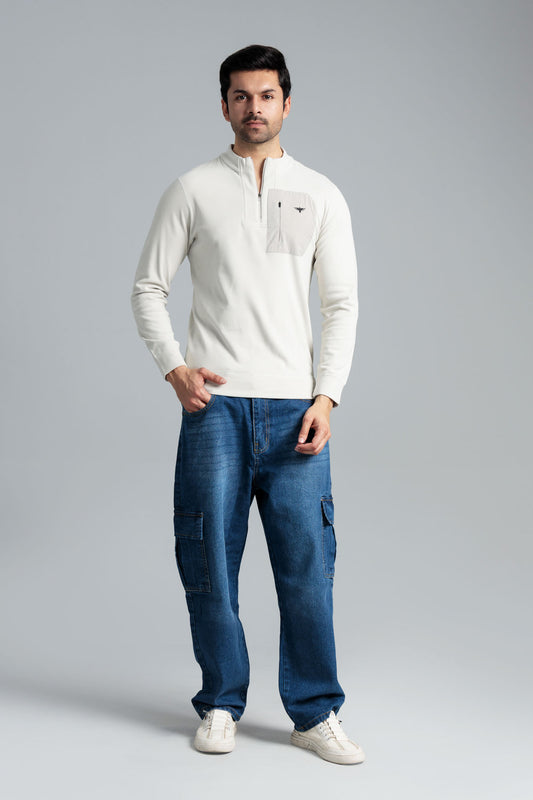 Men’s Fleece Sweatshirt - Off-White