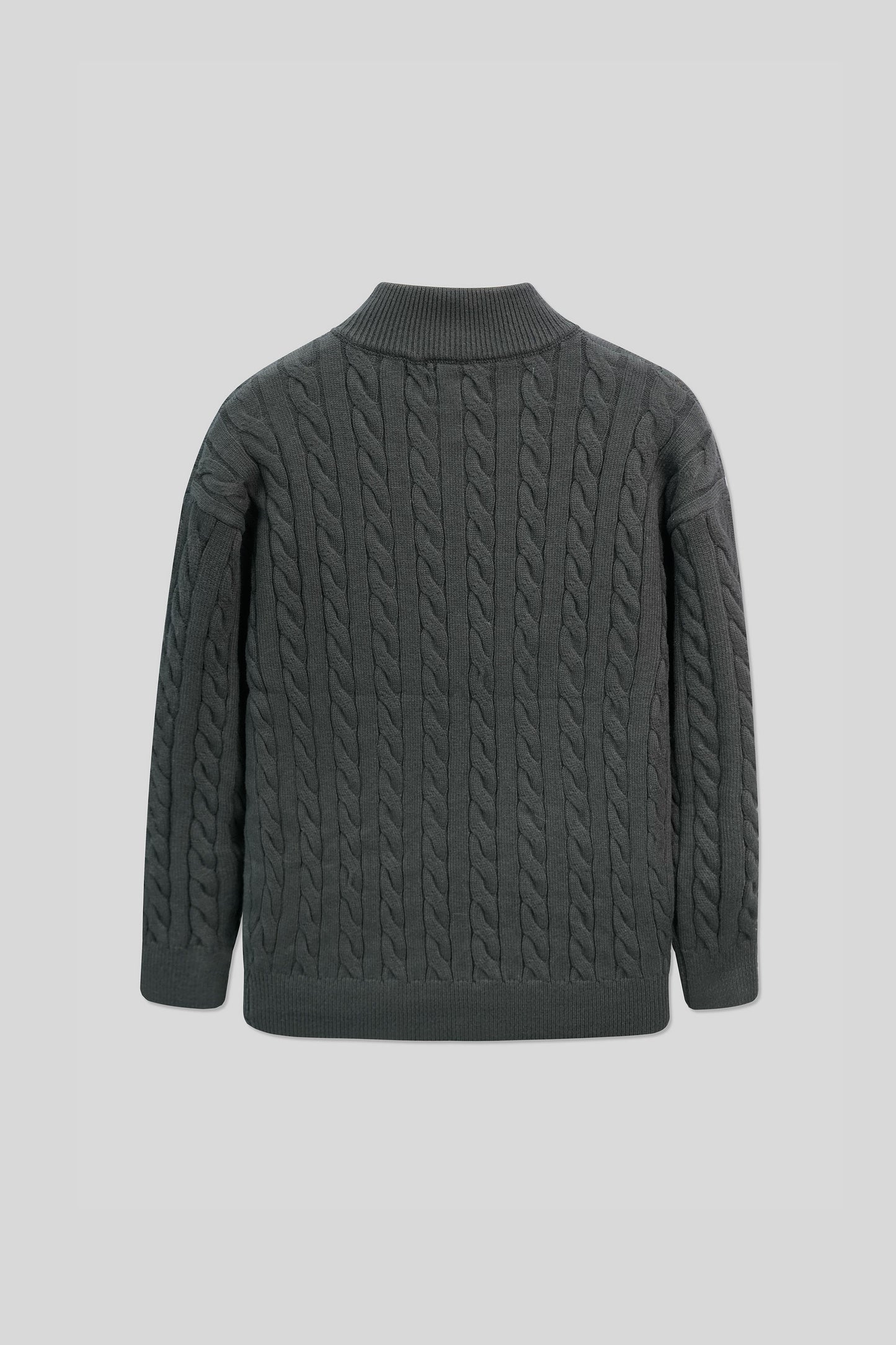 Men’s Mock-Neck Wool Jersey - Black