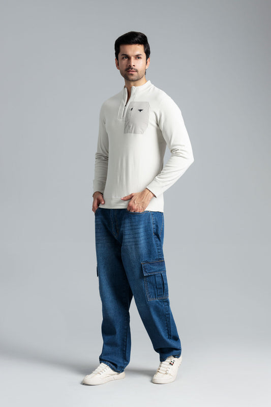 Men’s Fleece Sweatshirt - Off-White