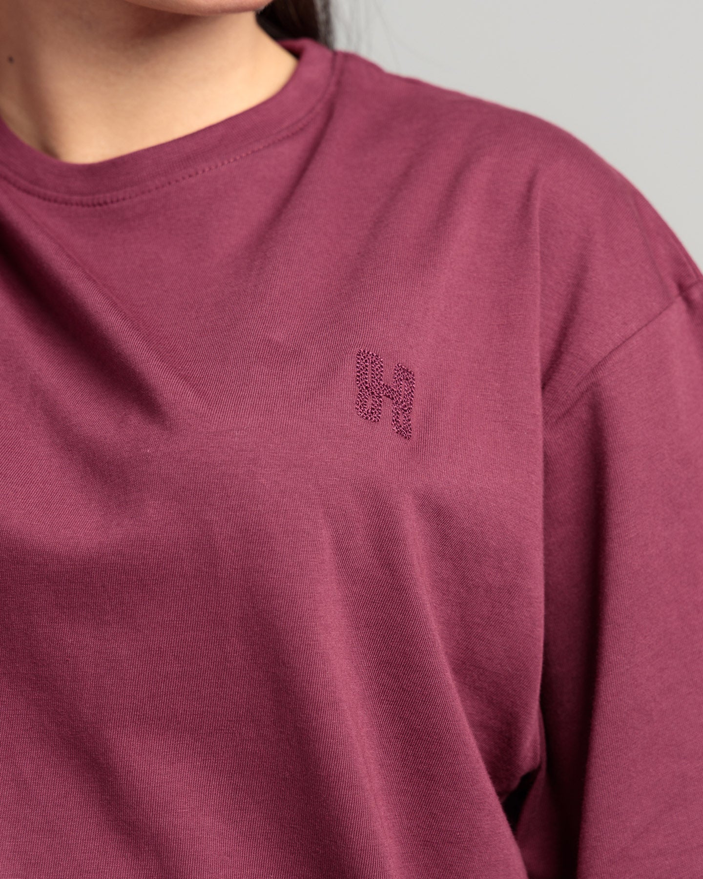 Women Boxy Fit Cotton T-Shirt - Maroon