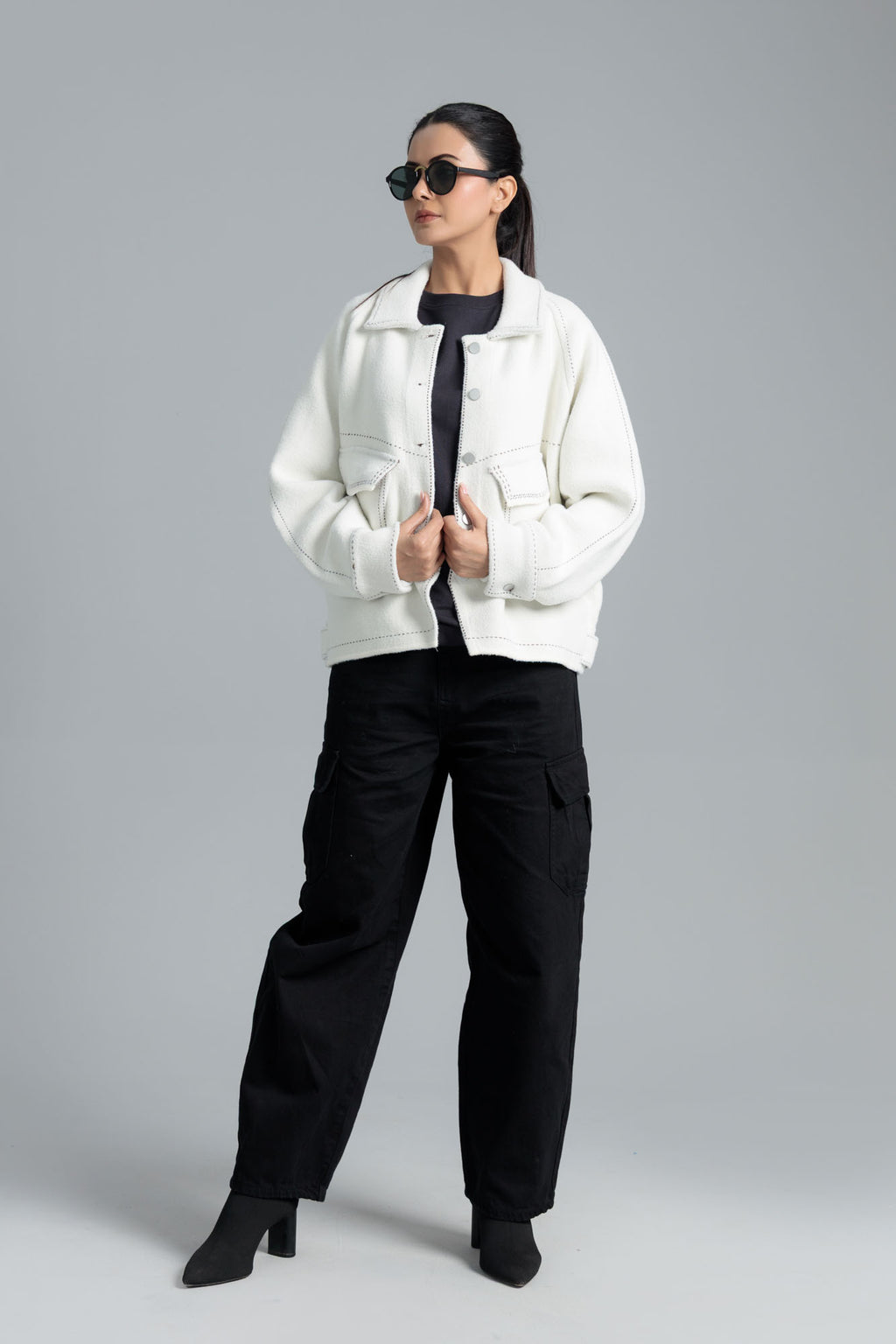 Women’s Oversize Wool Coat - Star White