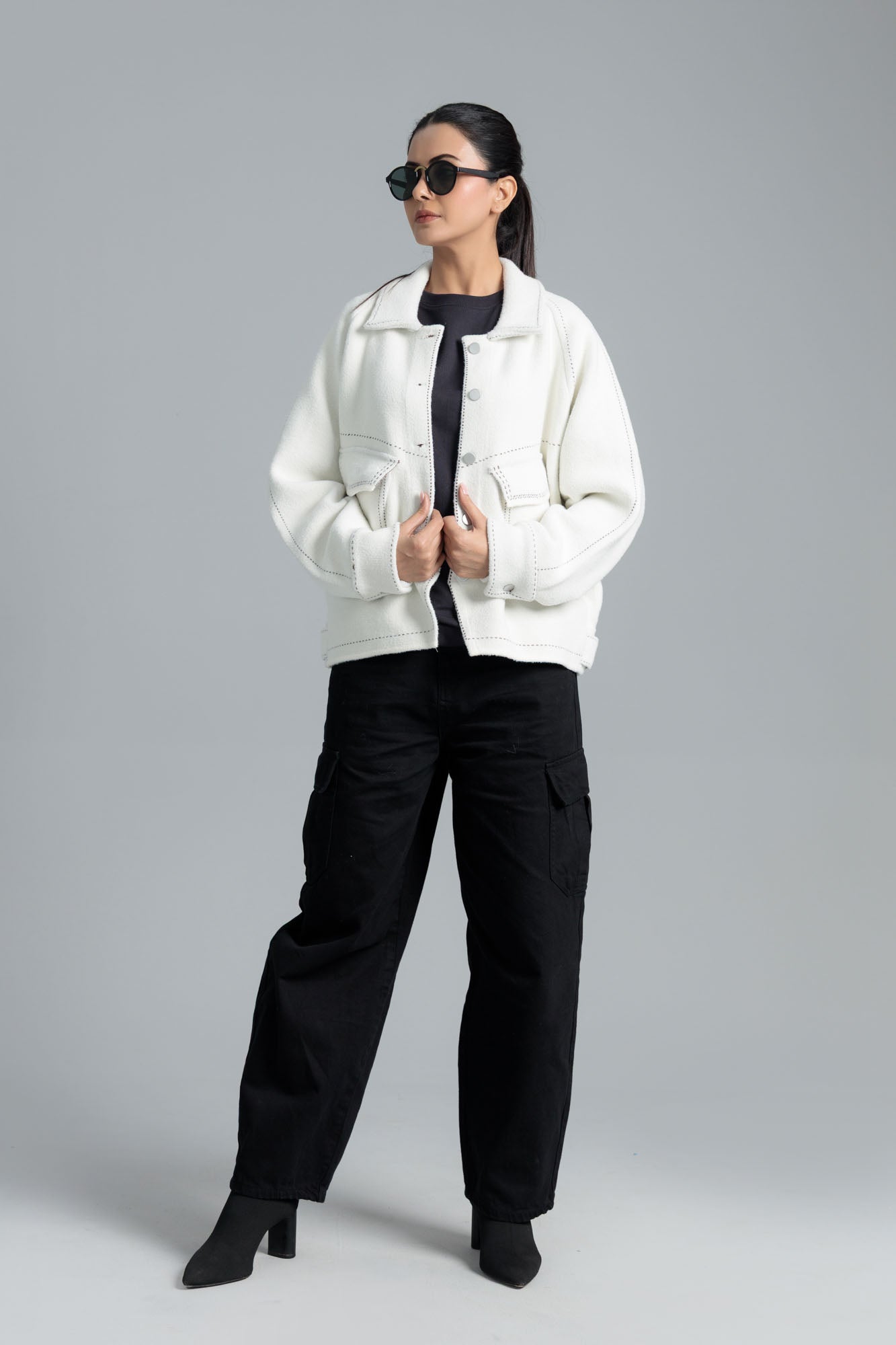 Women’s Oversize Wool Coat - Star White