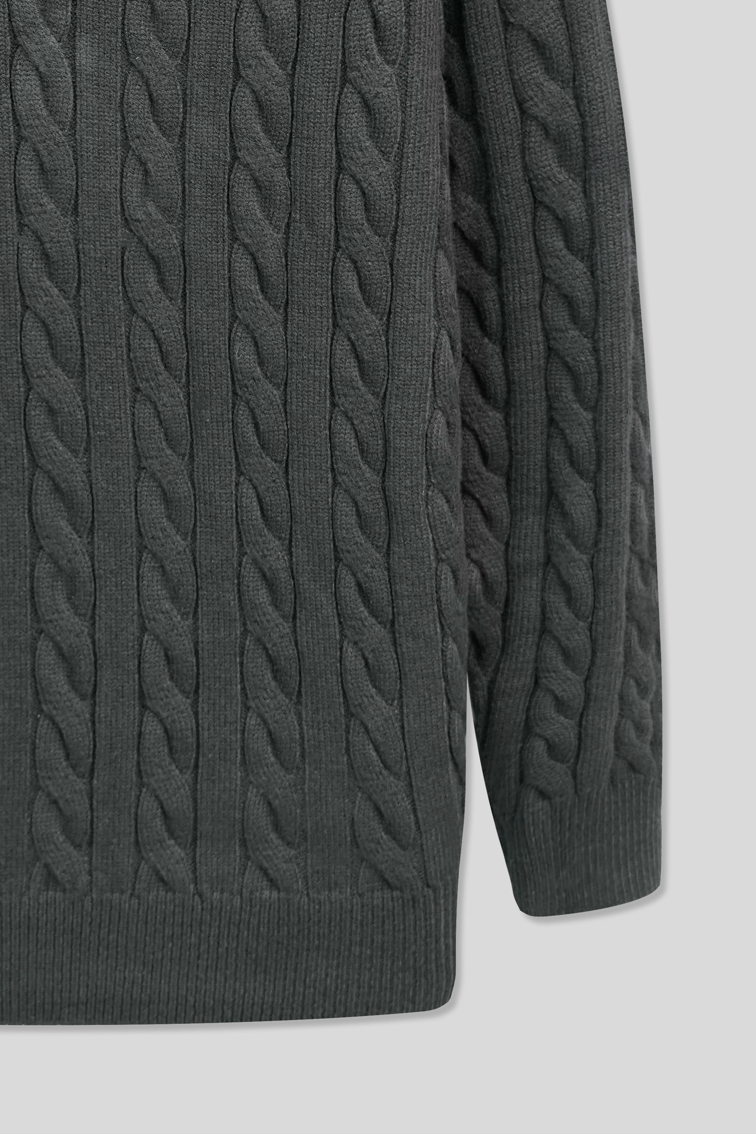 Men’s Mock-Neck Wool Jersey - Black