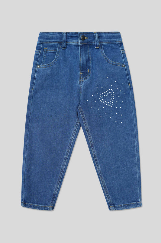 Girls Straight Fit Jeans - Dark Blue