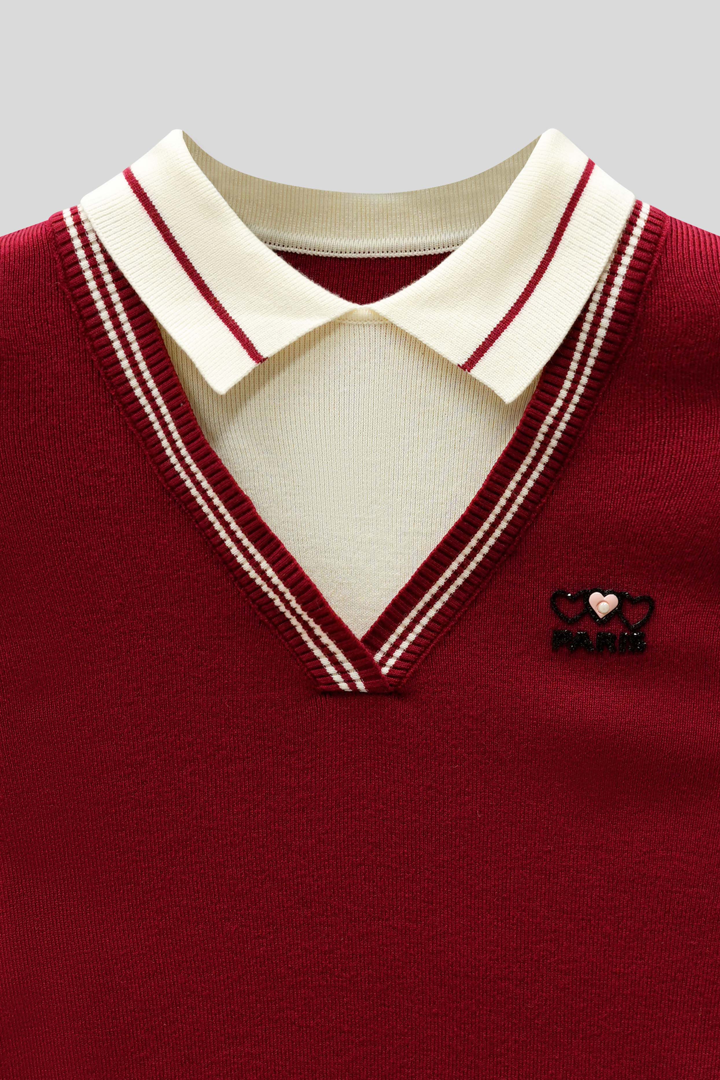 Junior Girls Wool Frock - Red