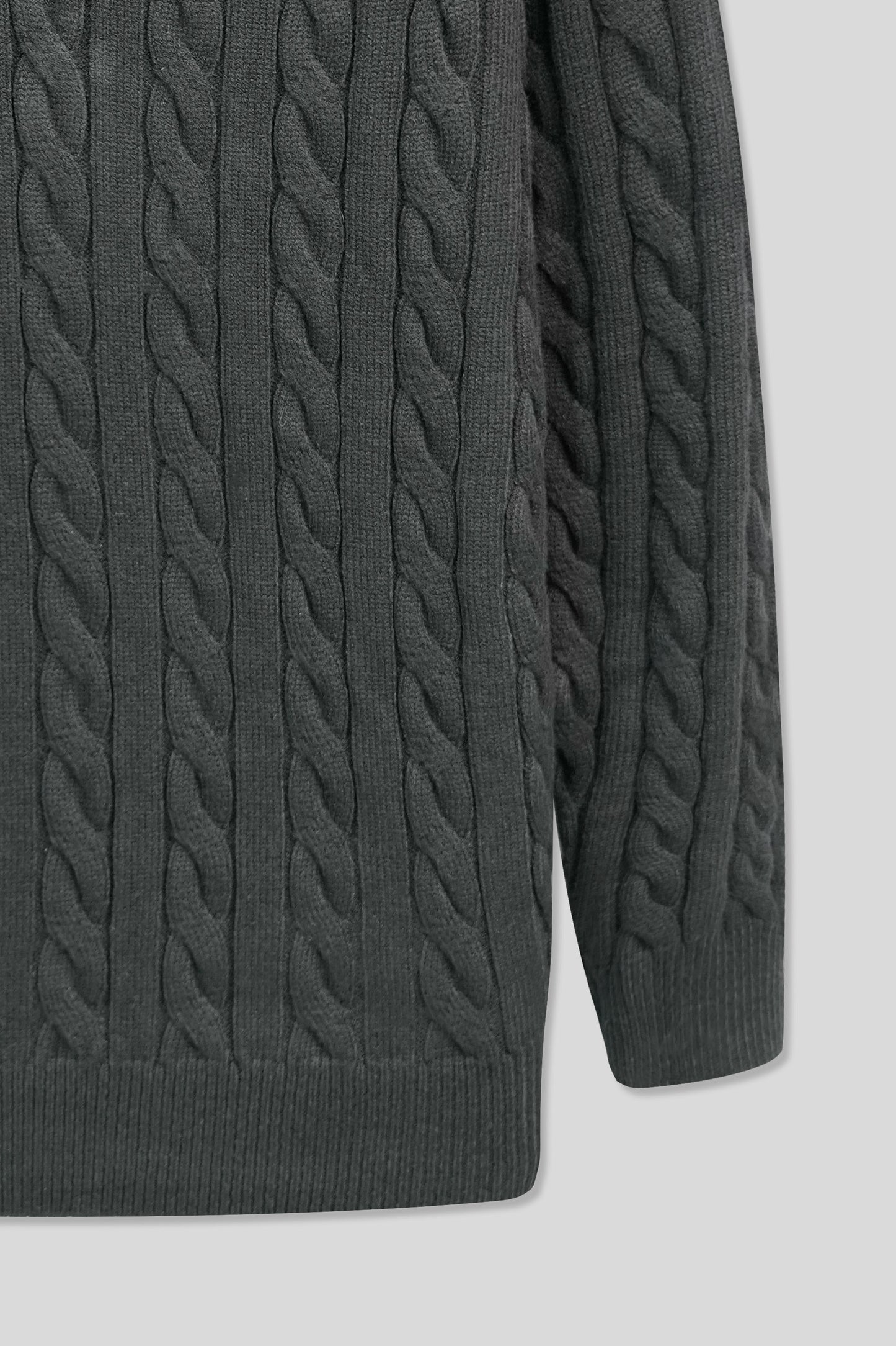 Men’s Mock-Neck Wool Jersey - Black