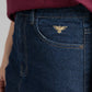 Women Skater Fit Cargo Denim Jeans - Indigo