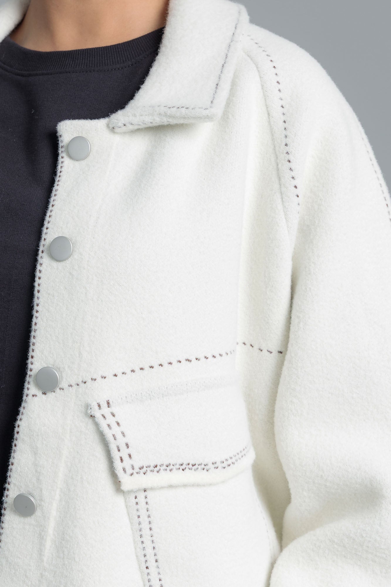 Women’s Oversize Wool Coat - Star White