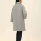 Women Long Wool Coat - Gray - Harwage