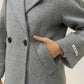Women Long Wool Coat - Gray - Harwage