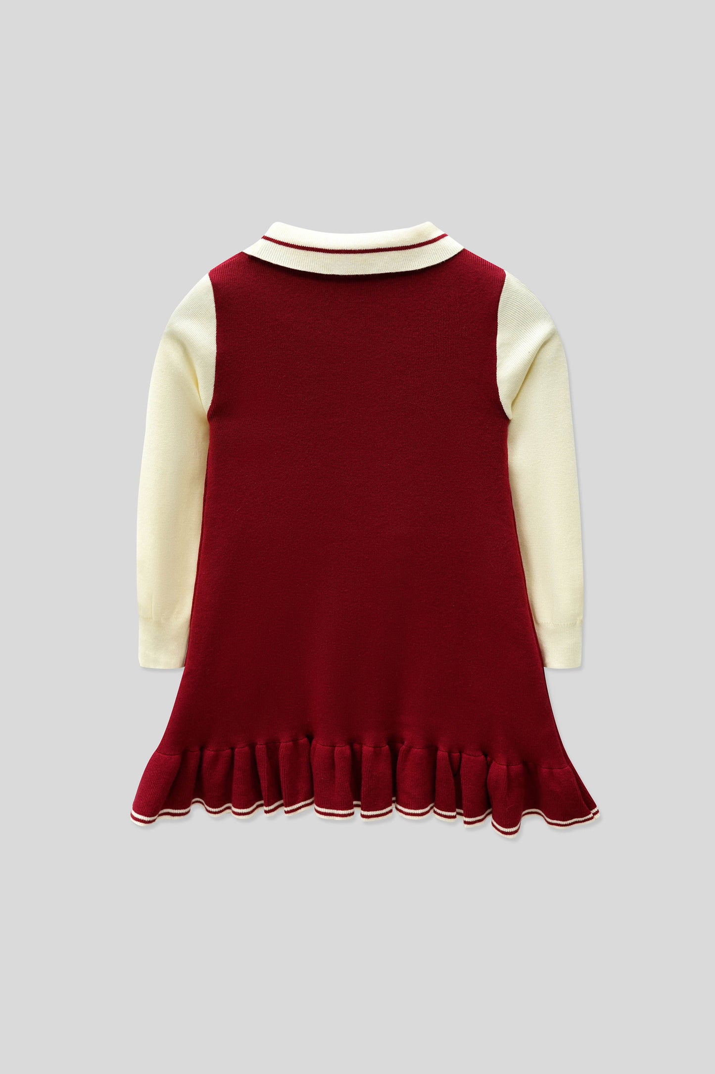 Junior Girls Wool Frock - Red