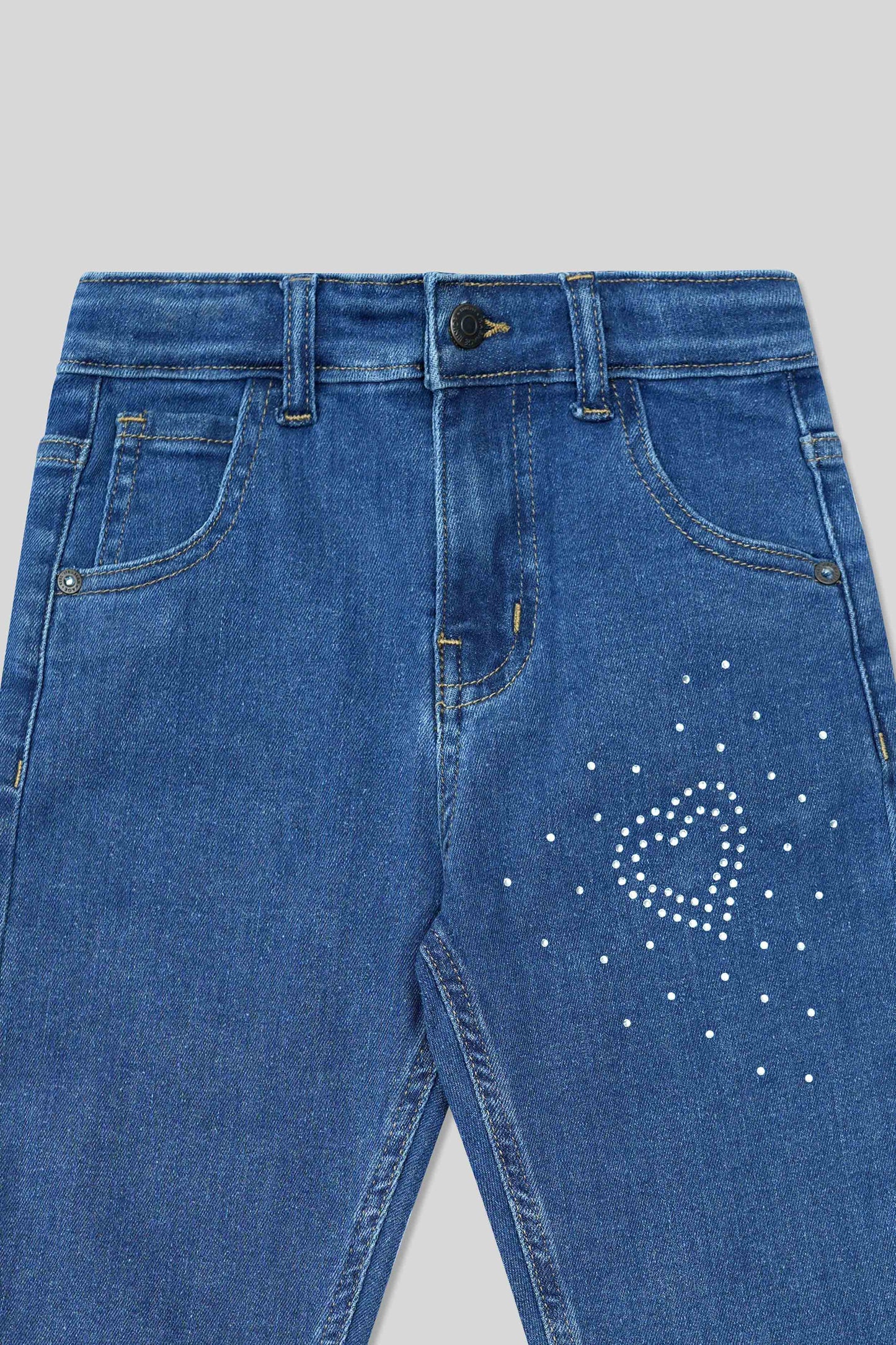 Girls Straight Fit Jeans - Dark Blue