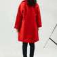 Women Long Wool Coat - Red