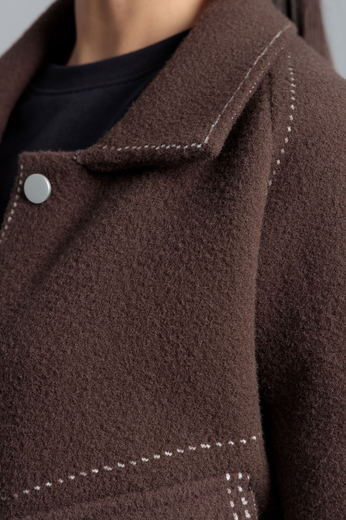 Women’s Oversized Wool Coat - Chocolate Malt