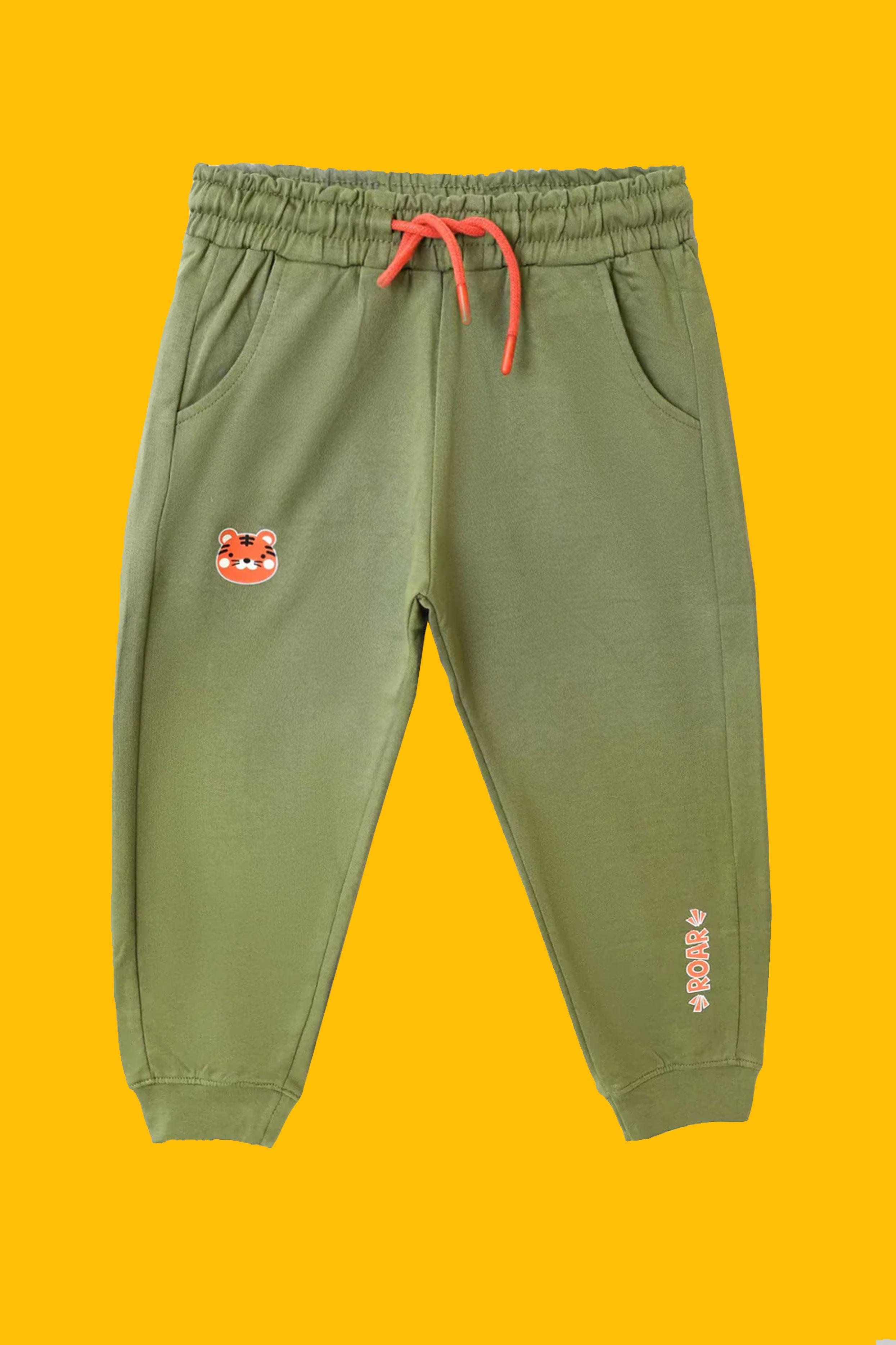 Little Boys' Terry Fleece Trousers - Deep Lichen Green
