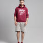 Men Pullover Hoodie with Sleeve Panel - Rhododendron