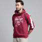 Men Pullover Hoodie with Sleeve Panel - Rhododendron
