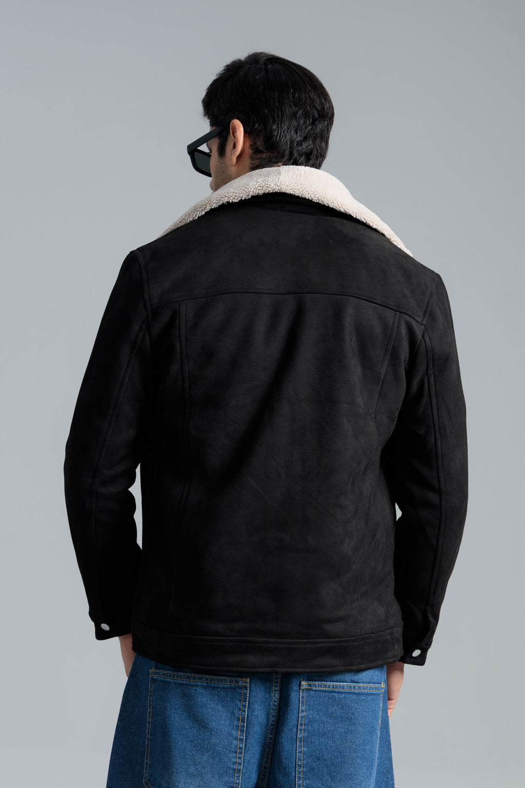 Men’s Soft & Fuzzy Suede Jacket - Black