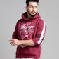 Men Pullover Hoodie with Sleeve Panel - Rhododendron