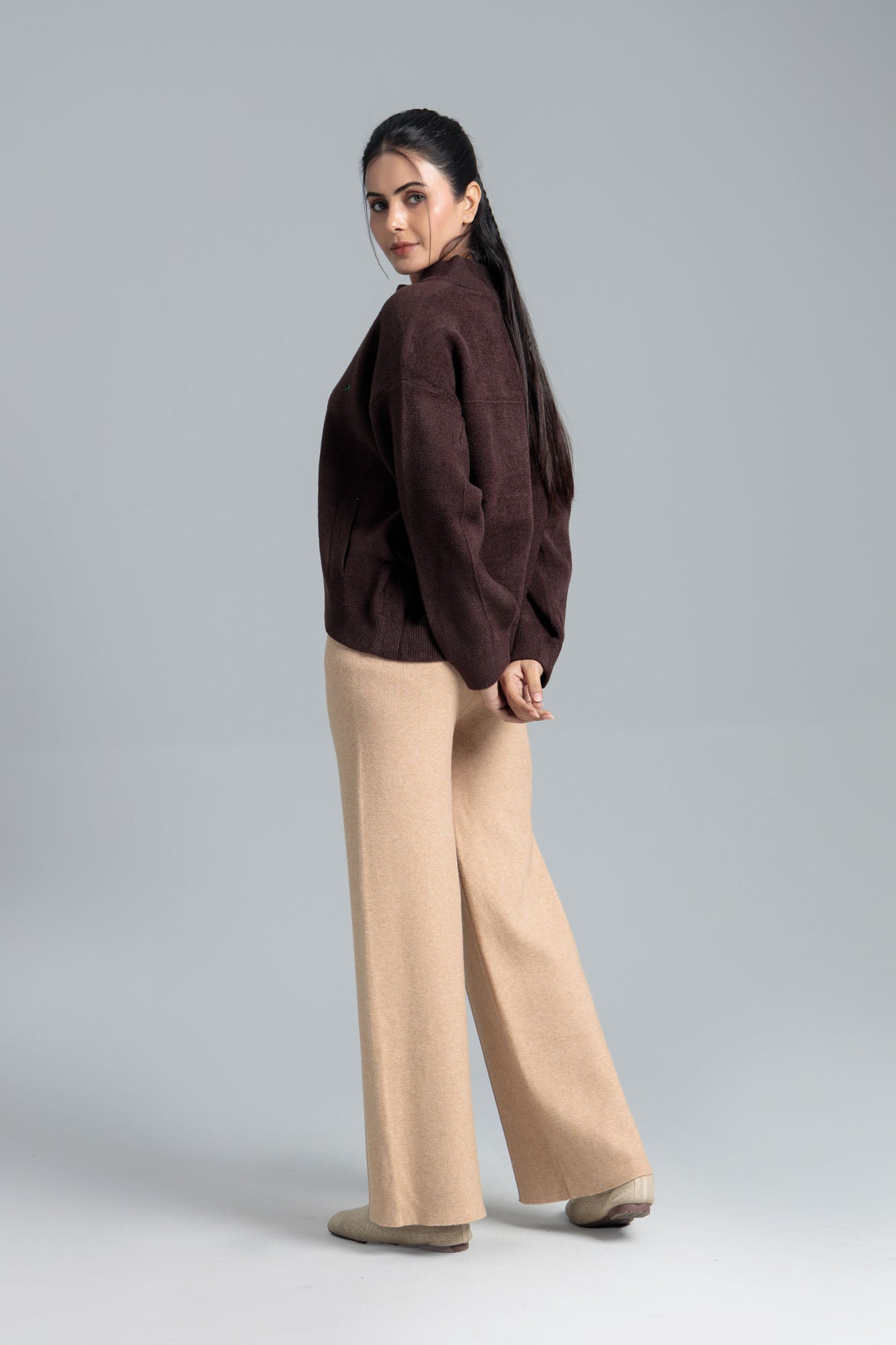 Women’s Wool Cardigan - Dark Brown