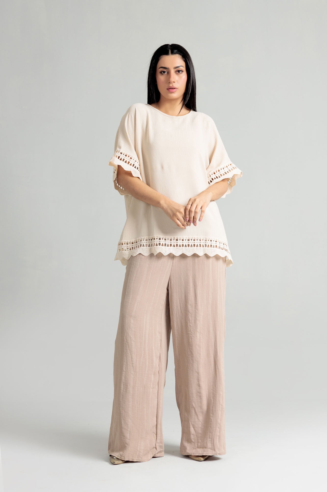 Women Blended Top - Skin