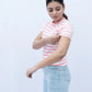 Women Striped T Shirt - Pink