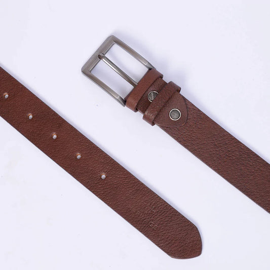Men Basic Buckle Belt - Brown - Harwage