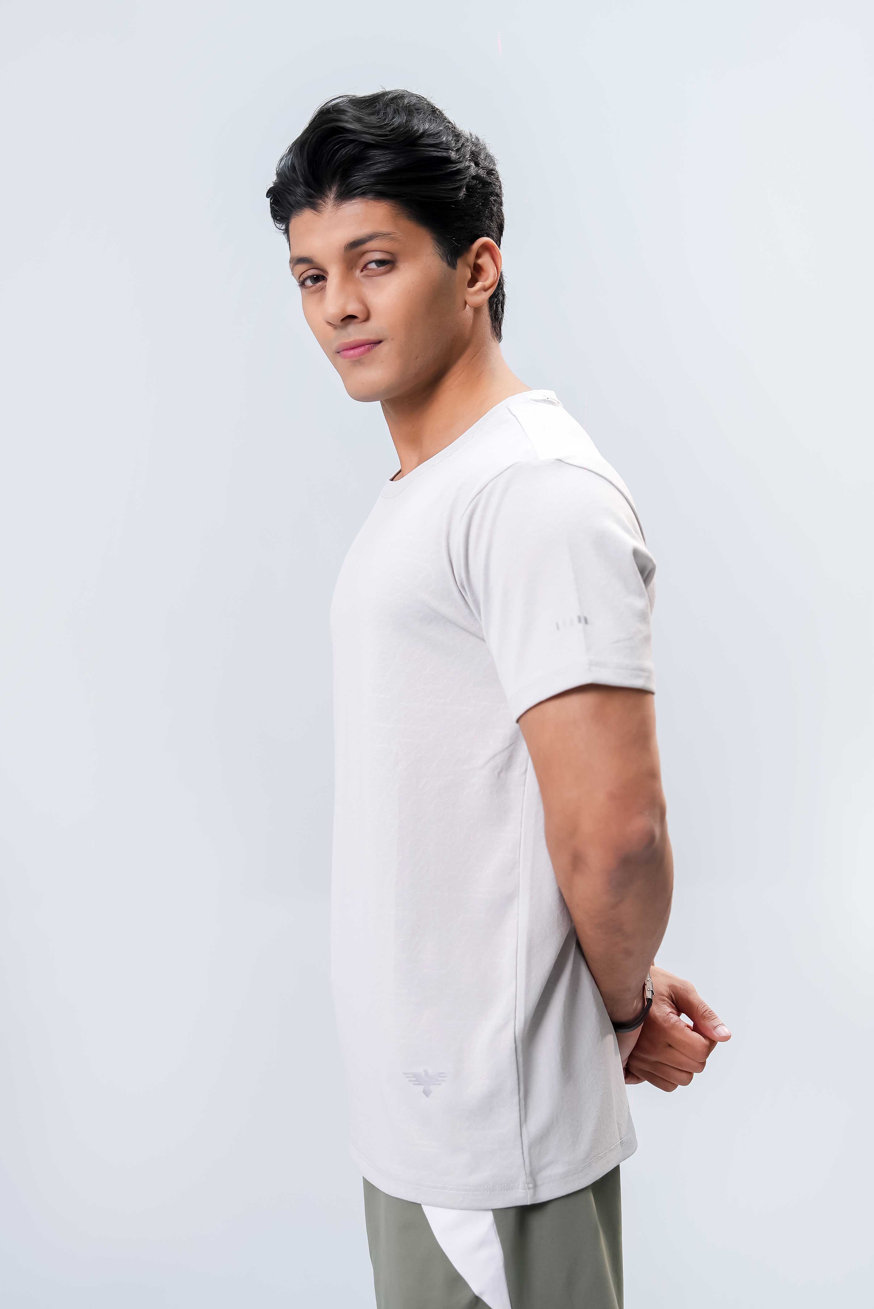 Men’s Gym Wear Top – Silver White