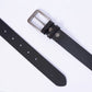 Men Faux Leather Belt - Black - Harwage