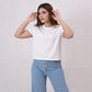 Women Plain Cropped Top - White - Harwage