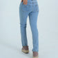 Women Straight Fit Denim Jeans - Light Blue