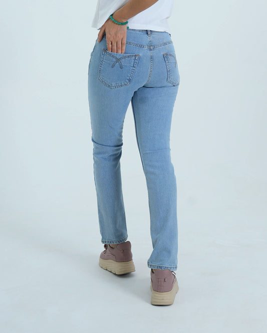 Women Straight Fit Denim Jeans - Light Blue