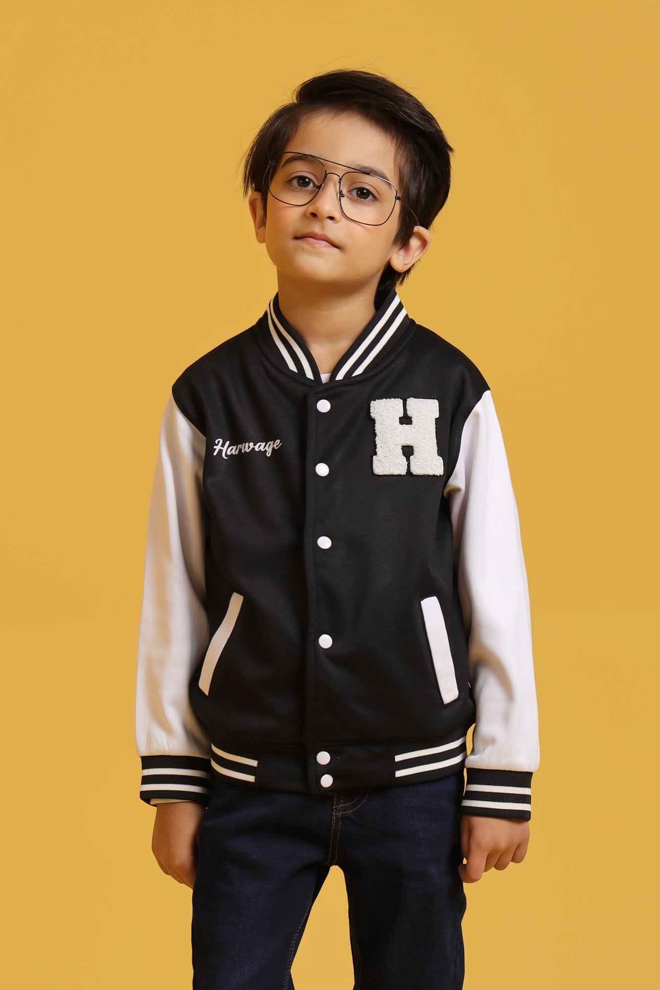 Little Boys’ Baseball Jacket - Black
