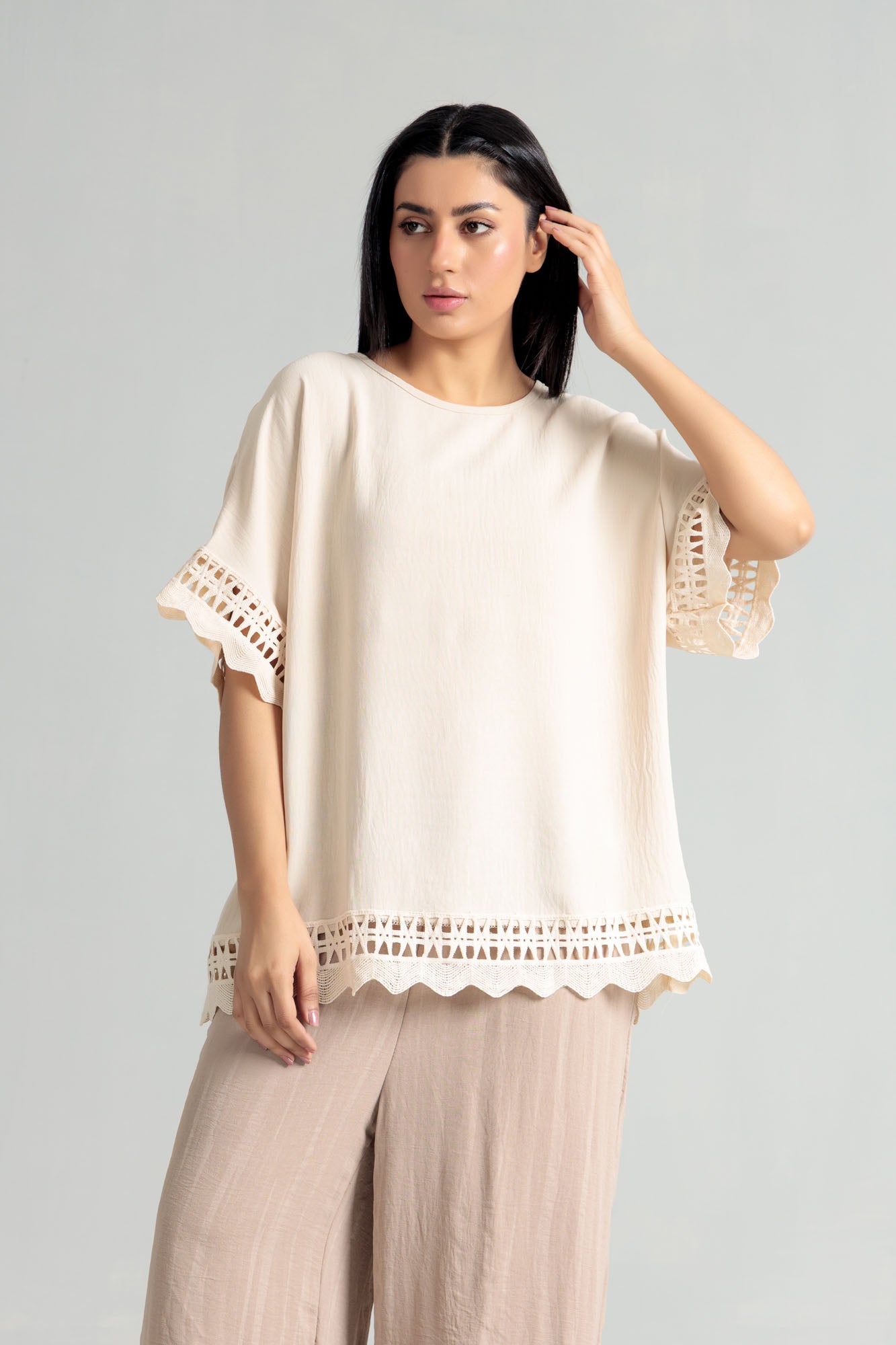 Women Blended Top - Skin