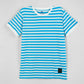 Men's Yarn Dyed Striped T-Shirt - Cyan Blue