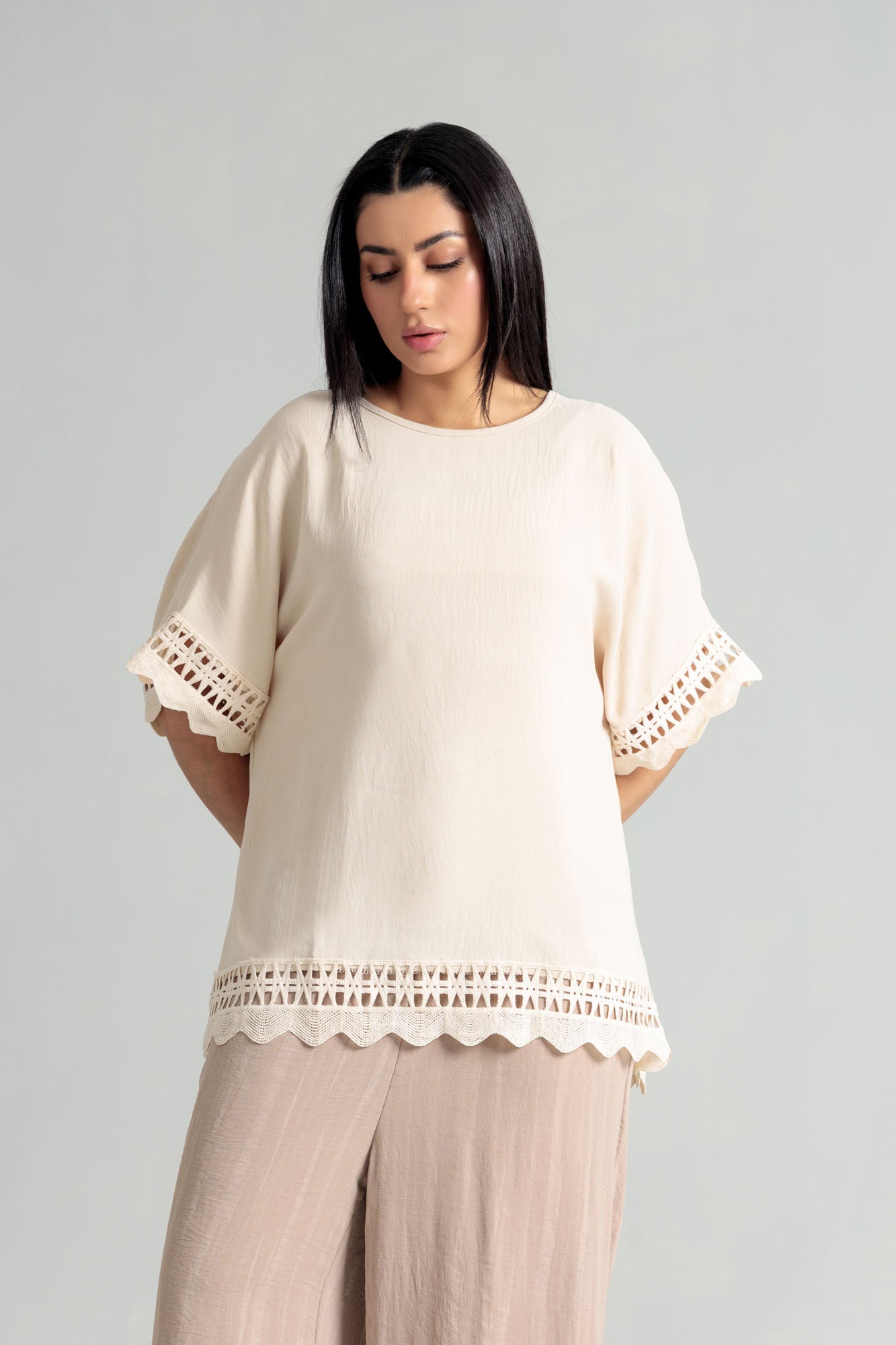 Women Blended Top - Skin