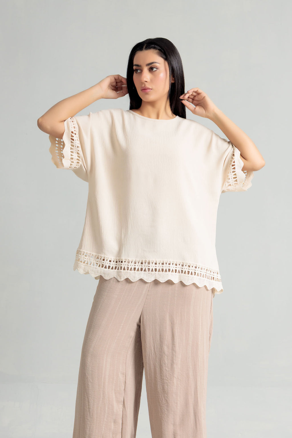 Women Blended Top - Skin