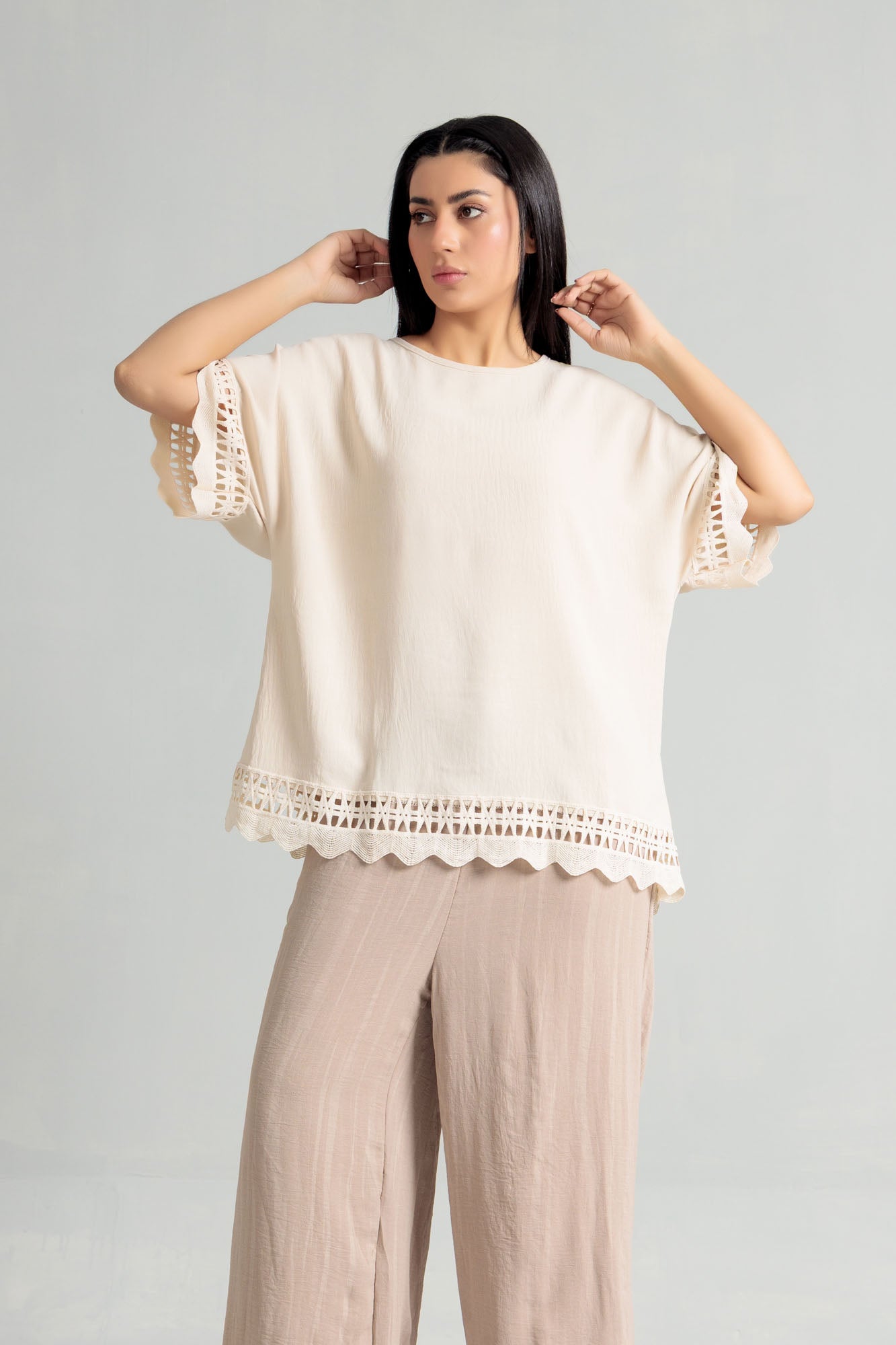 Women Blended Top - Skin