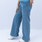 Women Wide Leg Jeans - Mid Blue