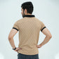 Men Graphic Polo with Contrast Trims - Beige - Harwage