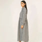 Women Woven Long Dress - Checkered - Harwage