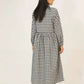 Women Woven Long Dress - Checkered - Harwage