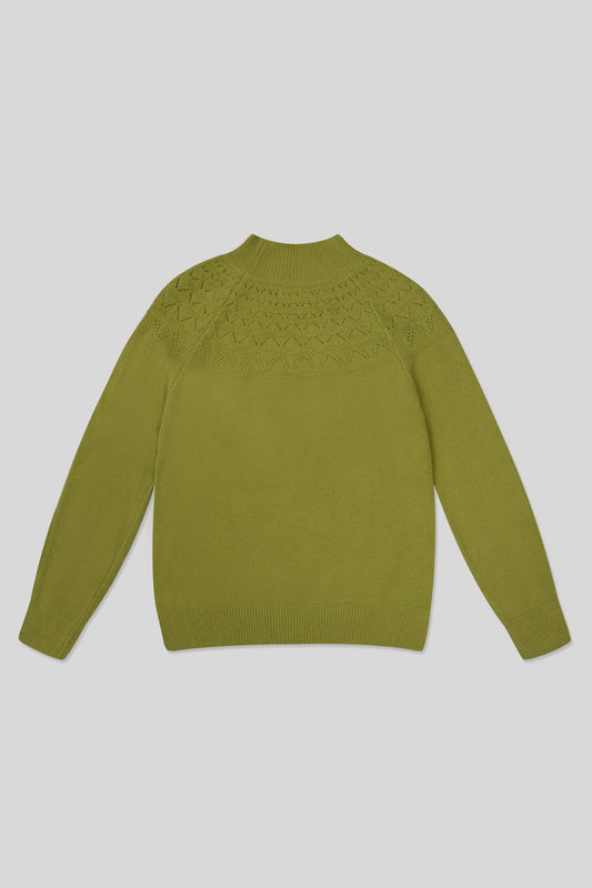 Women’s Wool Cardigan - Parrot Green