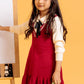 Junior Girls Wool Frock - Red